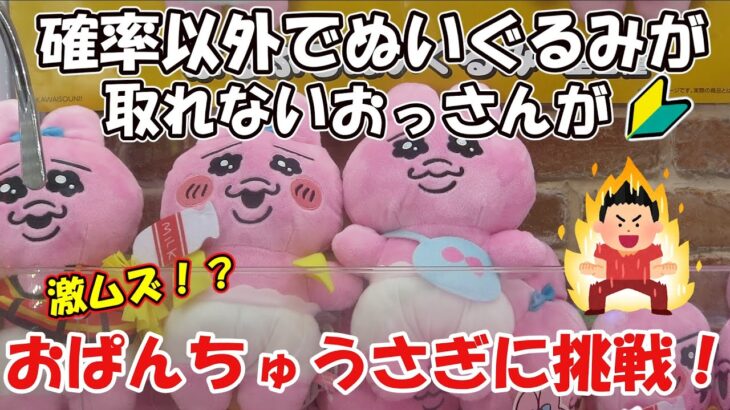 【クレーンゲーム】確率以外でぬいぐるみが取れないおっさんがおぱんちゅうさぎに挑む！【おぱんちゅうさぎ】