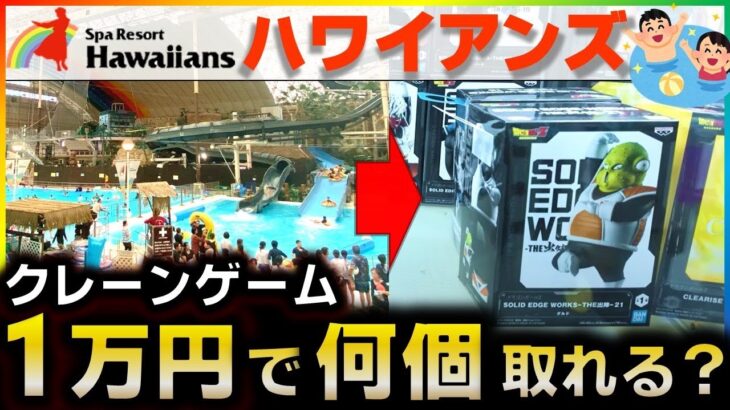 【クレーンゲーム】リゾート施設で1万円分クレーンゲーム満喫したら何個取れるのか検証してみた【スパリゾートハワイアンズ】