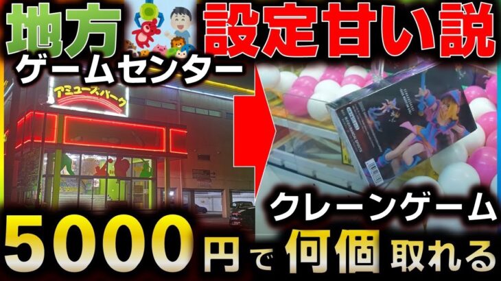 【クレーンゲーム】5000円で何個取れる?地方ゲーセン激甘設定で大量ゲット!?【アミューズパーク郡山店】